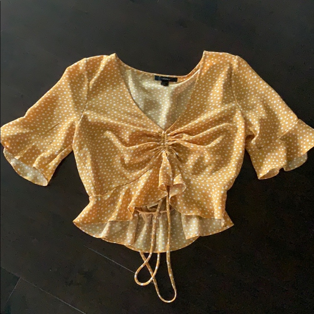 Yellow polka dot top